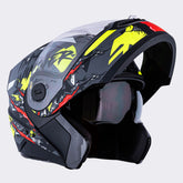 N2 Air Winner Matt Yellow Smart Bluetooth Flip-up Double Visor Helmet